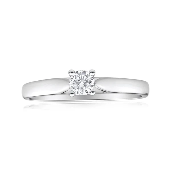 9ct White Gold Solitaire Ring With 0.2 Carat Diamond – Shiels Jewellers