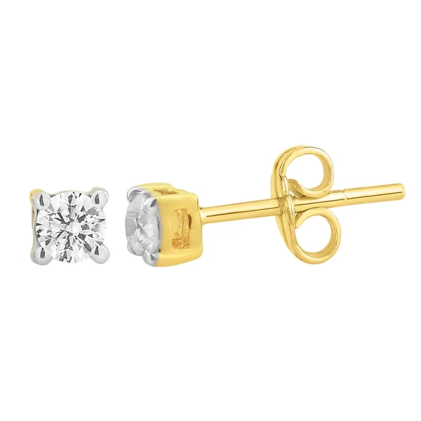 9ct Yellow Gold 0.10 Carat Diamond Stud Earrings – Shiels Jewellers