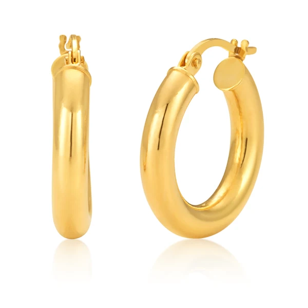 9ct Yellow Gold 10mm Hoop Earrings 9Y – Shiels Jewellers