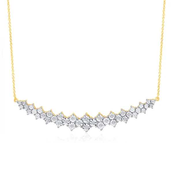 9ct Yellow Gold 1/10 Carat Diamond Curved Chain Necklace – Shiels Jewellers