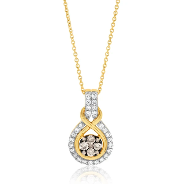 9ct Yellow Gold 1/2 Carat Diamond Pendant with 36 Australian Diamonds  – Shiels Jewellers