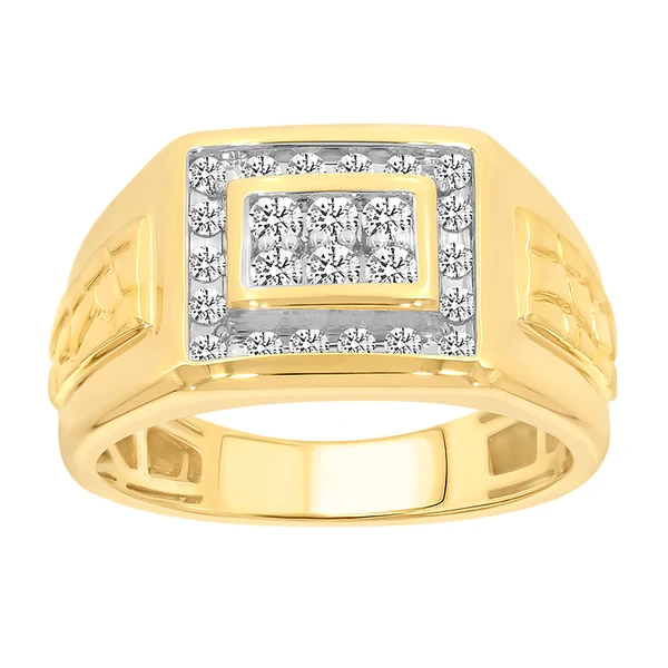 9ct Yellow Gold 1/2 Carat Diamond Ring Set With 24 Brilliant Cut Diamo – Shiels Jewellers