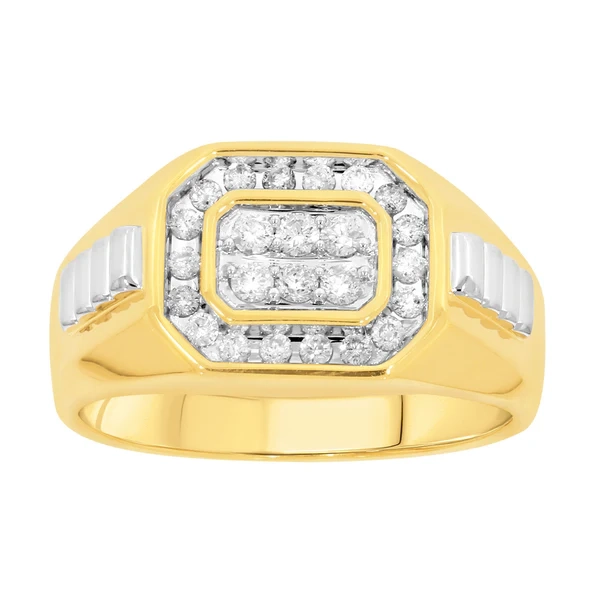 9ct Yellow Gold 1/2 Carat Diamonds Mens Ring – Shiels Jewellers