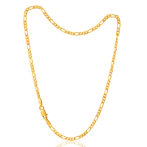 9ct Yellow Gold 1:3 Figaro 25cm Anklet 60Gauge – Shiels Jewellers