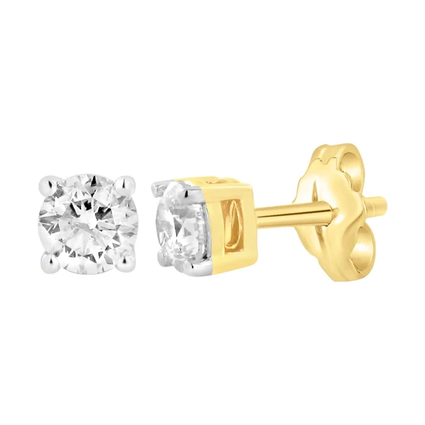 9ct Yellow Gold 3/4 Carat Diamond Stud Earrings – Shiels Jewellers