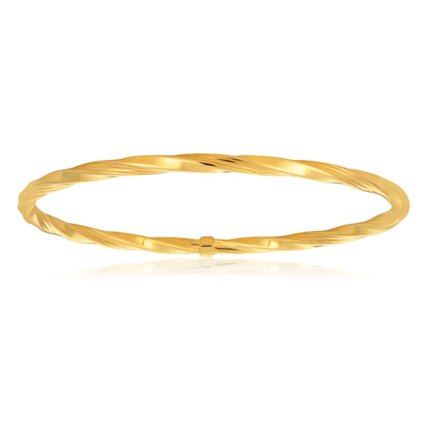 9ct Yellow Gold 4mm Silverfilled 65mm Twist Bangle – Shiels Jewellers