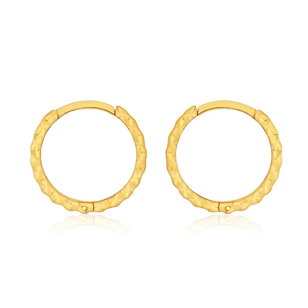 9ct Yellow Gold 8mm Dicut Hoop Earrings – Shiels Jewellers