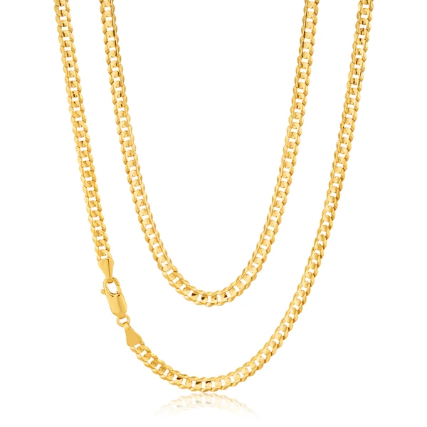 9ct Yellow Gold Curb Chain 50cm 90 Gauge – Shiels Jewellers