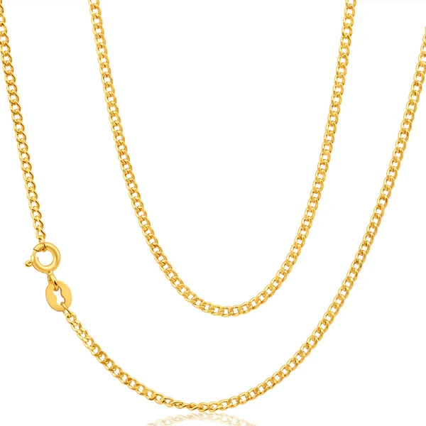 9ct Yellow Gold Curb Chain in 45cm 50 Gauge – Shiels Jewellers