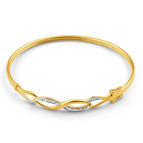 9ct Yellow Gold Diamond Bangle – Shiels Jewellers