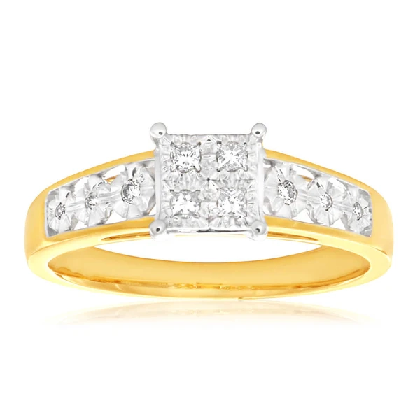 9ct Yellow Gold Diamond Elegant Ring – Shiels Jewellers