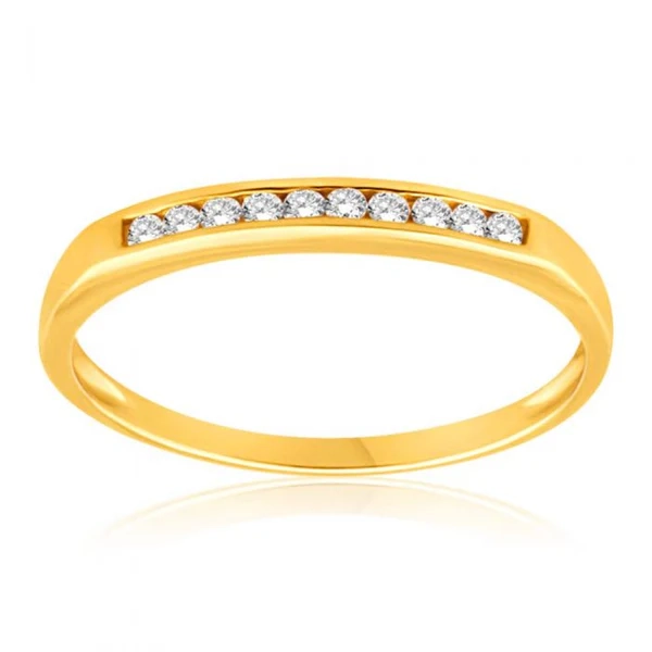 9ct Yellow Gold Diamond Ring Set with 10 Stunning Brilliant Diamonds – Shiels Jewellers