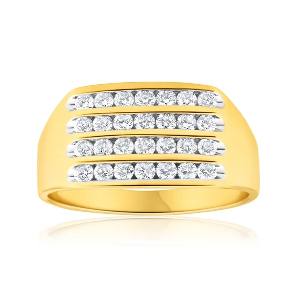 9ct Yellow Gold Diamond Ring Set With 28 Brilliant Cut Diamonds – Shiels Jewellers