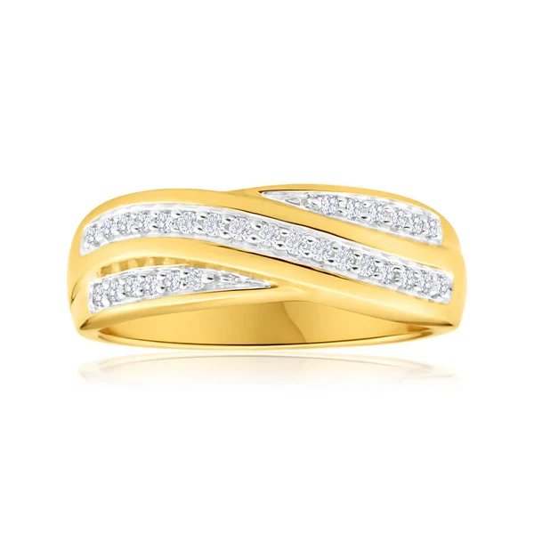 9ct Yellow Gold Diamond Ring Set with 29 Brilliant Diamonds – Shiels Jewellers