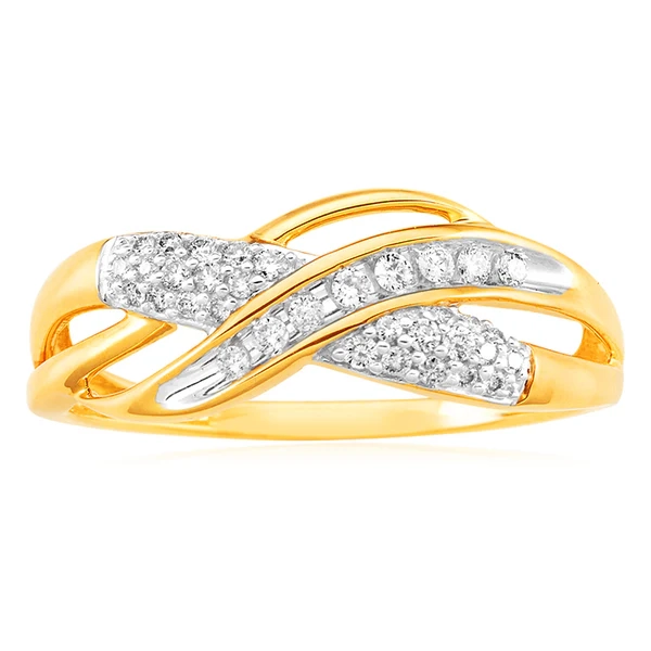 9ct Yellow Gold Diamond Ring Set With 35 Diamonds – Shiels Jewellers