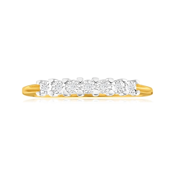 9ct Yellow Gold Diamond Ring Set With 7 Stunning Diamonds – Shiels Jewellers