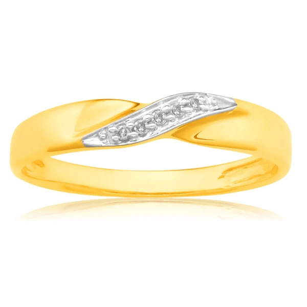 9ct Yellow Gold Diamond Ring with 5 Brilliant Diamonds – Shiels Jewellers