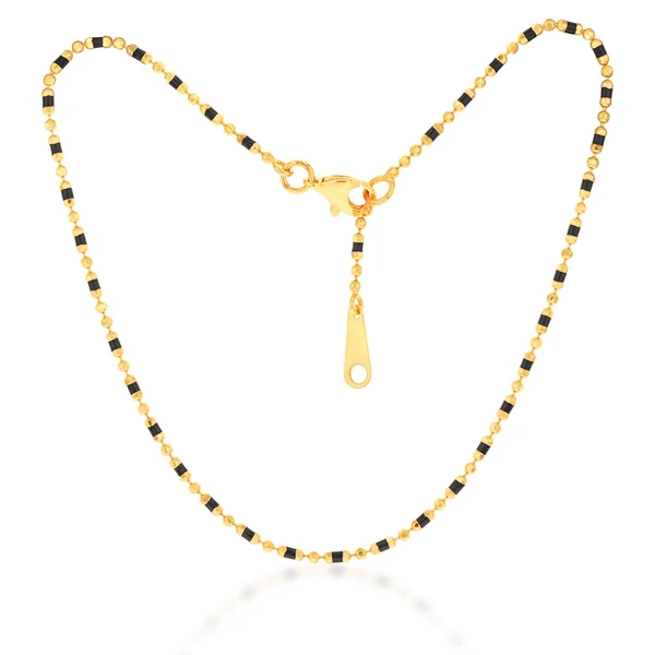 9ct Yellow Gold Fancy Black Bead 25.4cm Anklet – Shiels Jewellers