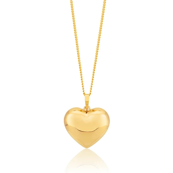 9ct Yellow Gold Filled Plain Heart Pendant – Shiels Jewellers