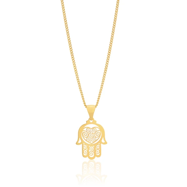 9ct Yellow Gold Hamsa Hand Pendant – Shiels Jewellers