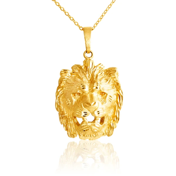 9ct Yellow Gold Lion Head Pendant – Shiels Jewellers