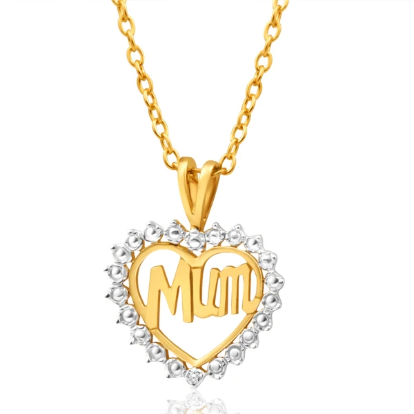 9ct Yellow Gold Mum 1 Diamond Pendant – Shiels Jewellers