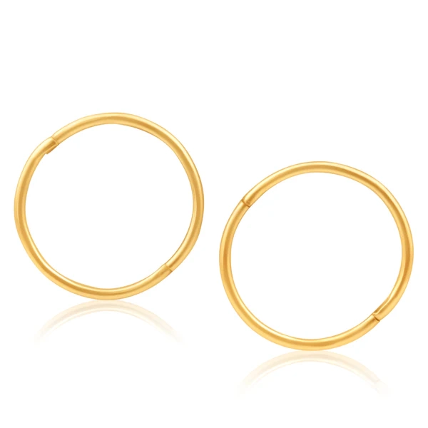 9ct Yellow Gold Plain 16mm sleepers Earrings – Shiels Jewellers