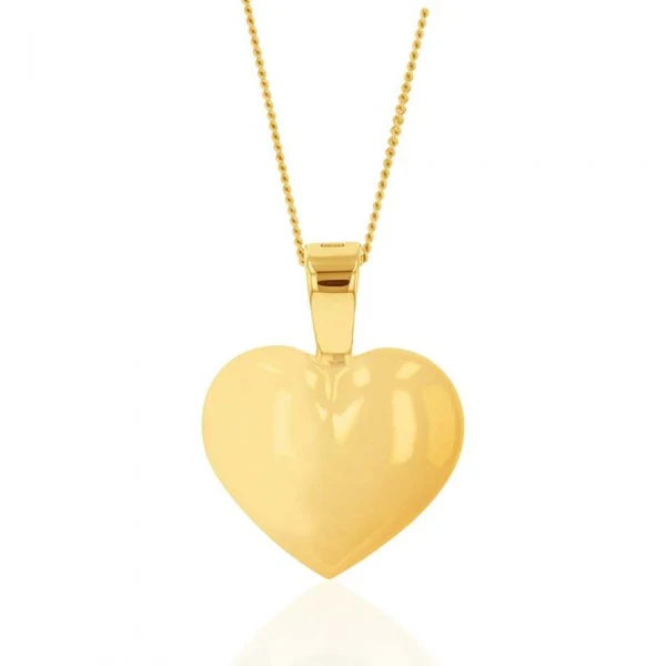 9ct Yellow Gold Plain Heart Pendant – Shiels Jewellers