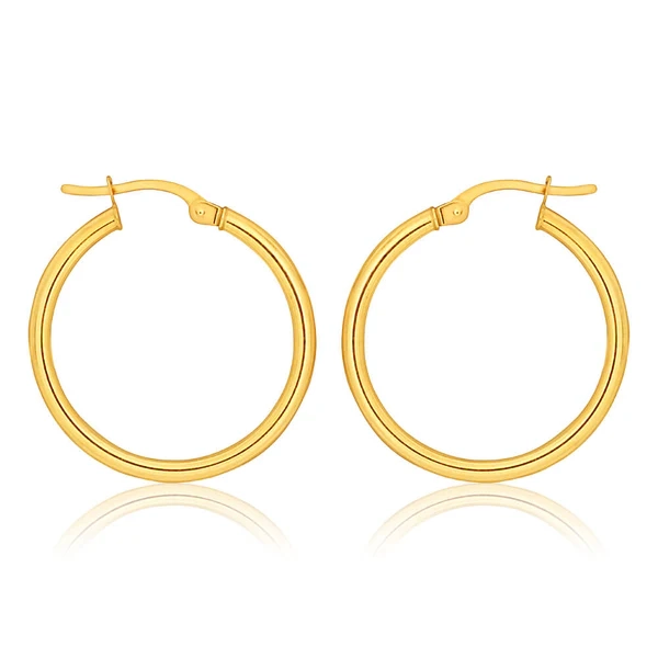 9ct Yellow Gold Plain Hoop 20mm European made – Shiels Jewellers