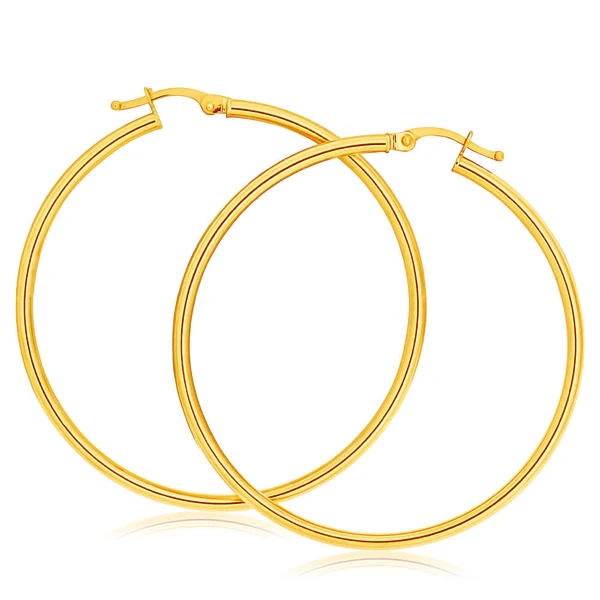 9ct Yellow Gold Plain Hoop 40mm European made – Shiels Jewellers