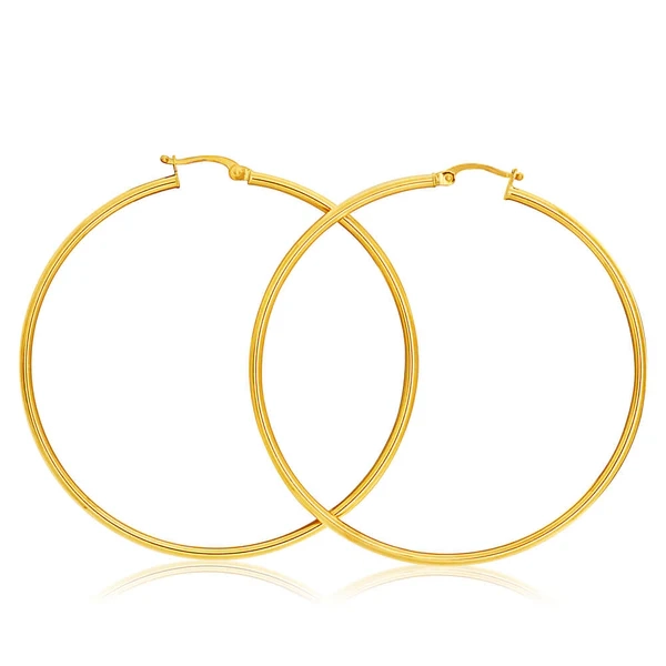 9ct Yellow Gold Plain Hoop 50mm European made – Shiels Jewellers