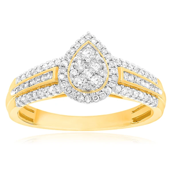 9ct Yellow Gold Ring with 1/2 Carat of Diamonds – Shiels Jewellers