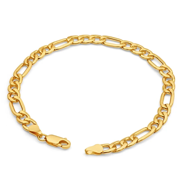 9ct Yellow Gold Silver Filled 21cm Figaro Bracelet 150 Gauge – Shiels Jewellers