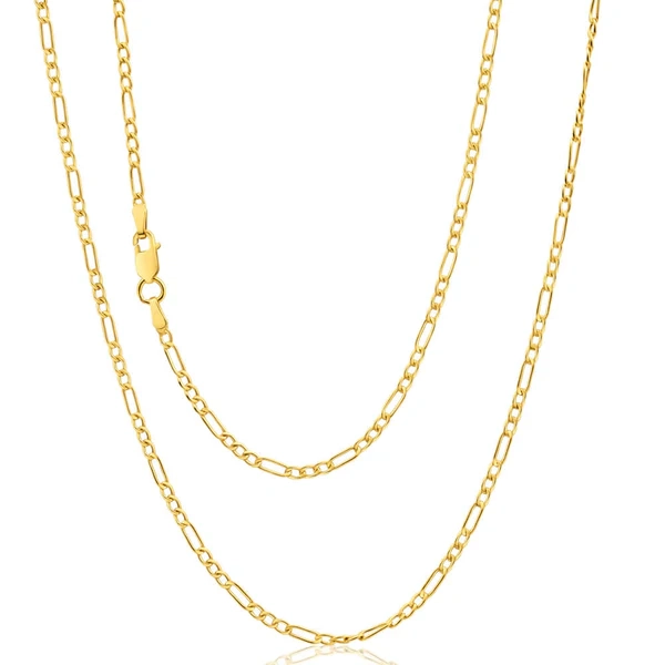 9ct Yellow Gold Silver Filled 45cm Figaro Chain 50 Gauge – Shiels Jewellers