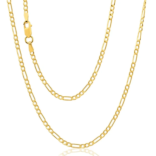 9ct Yellow Gold Silver Filled 50cm Figaro Chain 50 Gauge – Shiels Jewellers