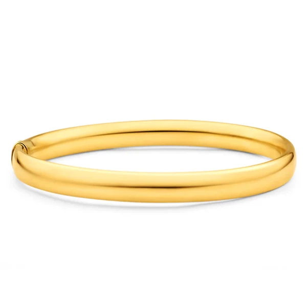 9ct Yellow Gold Silver Filled 8mm x 70mm Bangle – Shiels Jewellers