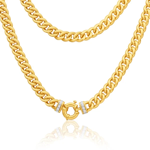 9ct Yellow Gold Silver Filled Cubic Zirconia Curb Chain – Shiels Jewellers