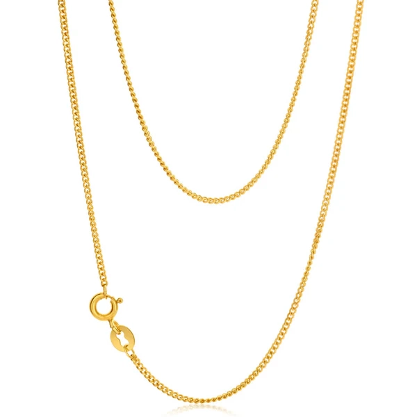 9ct Yellow Gold Silver Filled Delicate 45cm Curb Chain – Shiels Jewellers