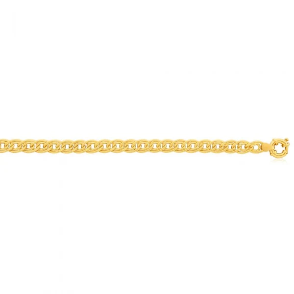 9ct Yellow Gold Silver Filled Double 19cm 140 Gauge Boltring Curb Brac – Shiels Jewellers