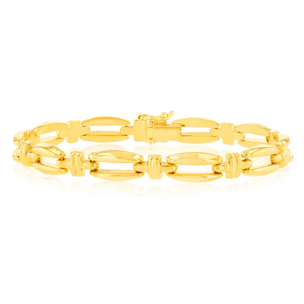 9ct Yellow Gold Silver-filled Fancy 19cm Bracelet – Shiels Jewellers