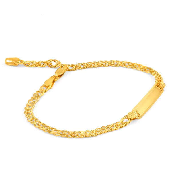 9ct Yellow Gold Silver Filled ID Extender 19cm Curb Bracelet – Shiels Jewellers