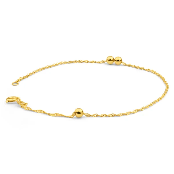 9ct Yellow Gold Silver Filled Singapore Ball 19cm Bracelet – Shiels Jewellers