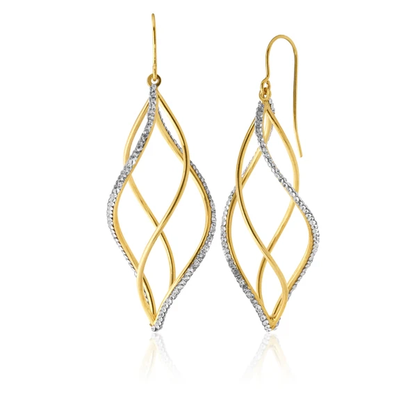 9ct Yellow Gold Silver Filled Twisted Drop Earrings – Shiels Jewellers