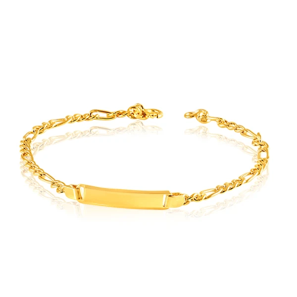 9ct Yellow Gold Silverfilled 19cm Figaro Bracelet 80Gauge – Shiels Jewellers