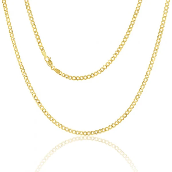 9ct Yellow Gold Silverfilled Curb 80 Gauge 55cm 9SS Chain – Shiels Jewellers