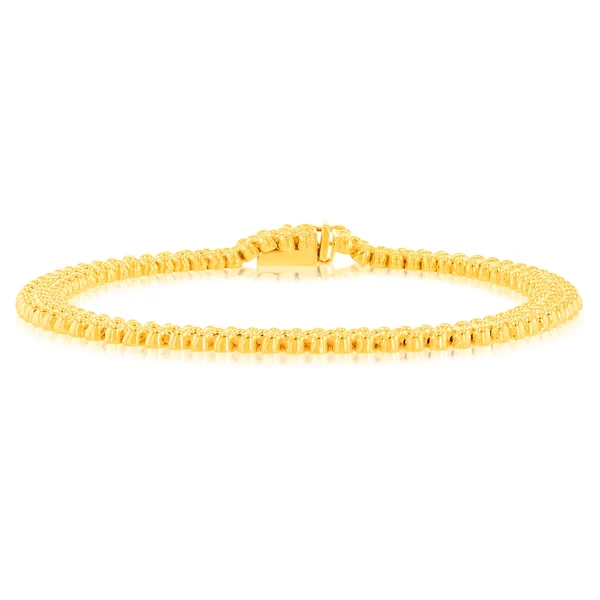 9ct Yellow Gold Silverfilled Fancy 19cm Bracelet – Shiels Jewellers