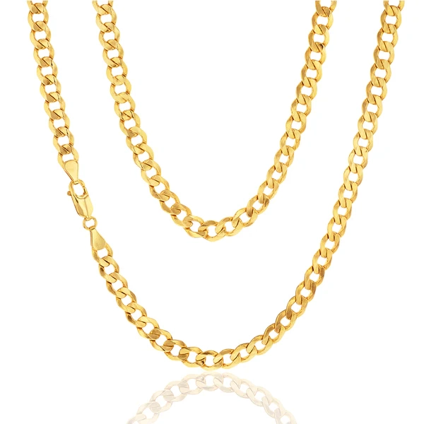 9ct Yellow Gold Silverfilled Flat curb 160 Gauge 55cm Chain – Shiels Jewellers