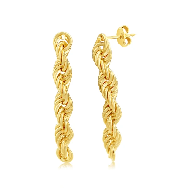 9ct Yellow Gold Silverfilled Knotted Drop Earrings – Shiels Jewellers