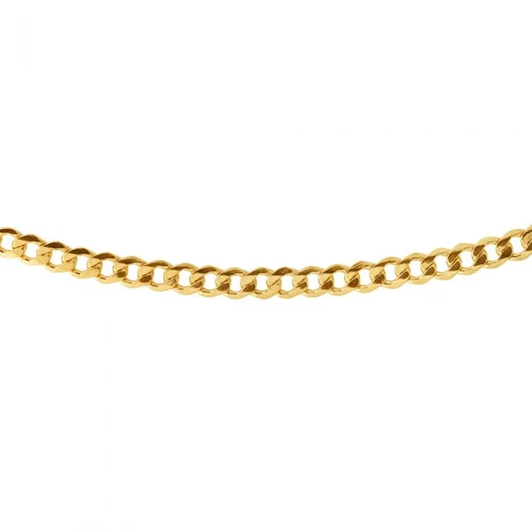 9ct Yellow Gold Silverfilled Super Flat Curb 160Gauge 21cm Bracelet – Shiels Jewellers