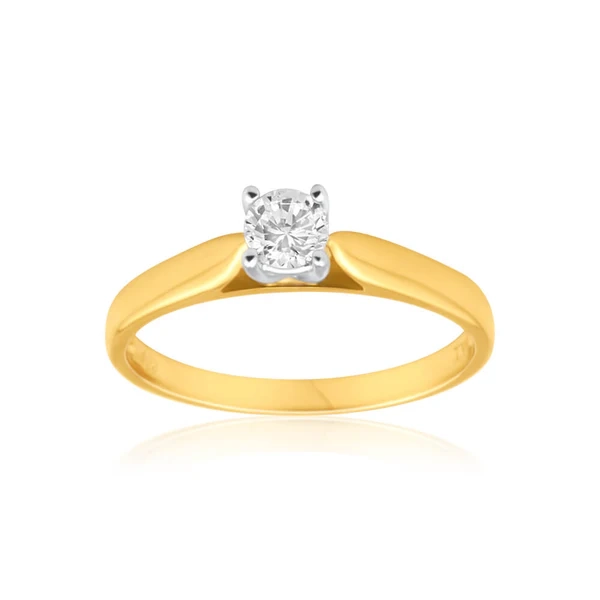 9ct Yellow Gold Solitaire Ring With 0.3 Carat 4 Claw Set Diamond – Shiels Jewellers